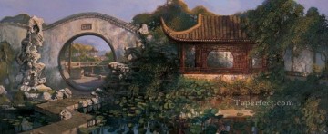 中国 Painting - 中国山水中国の風景からの南長江デルタの庭園